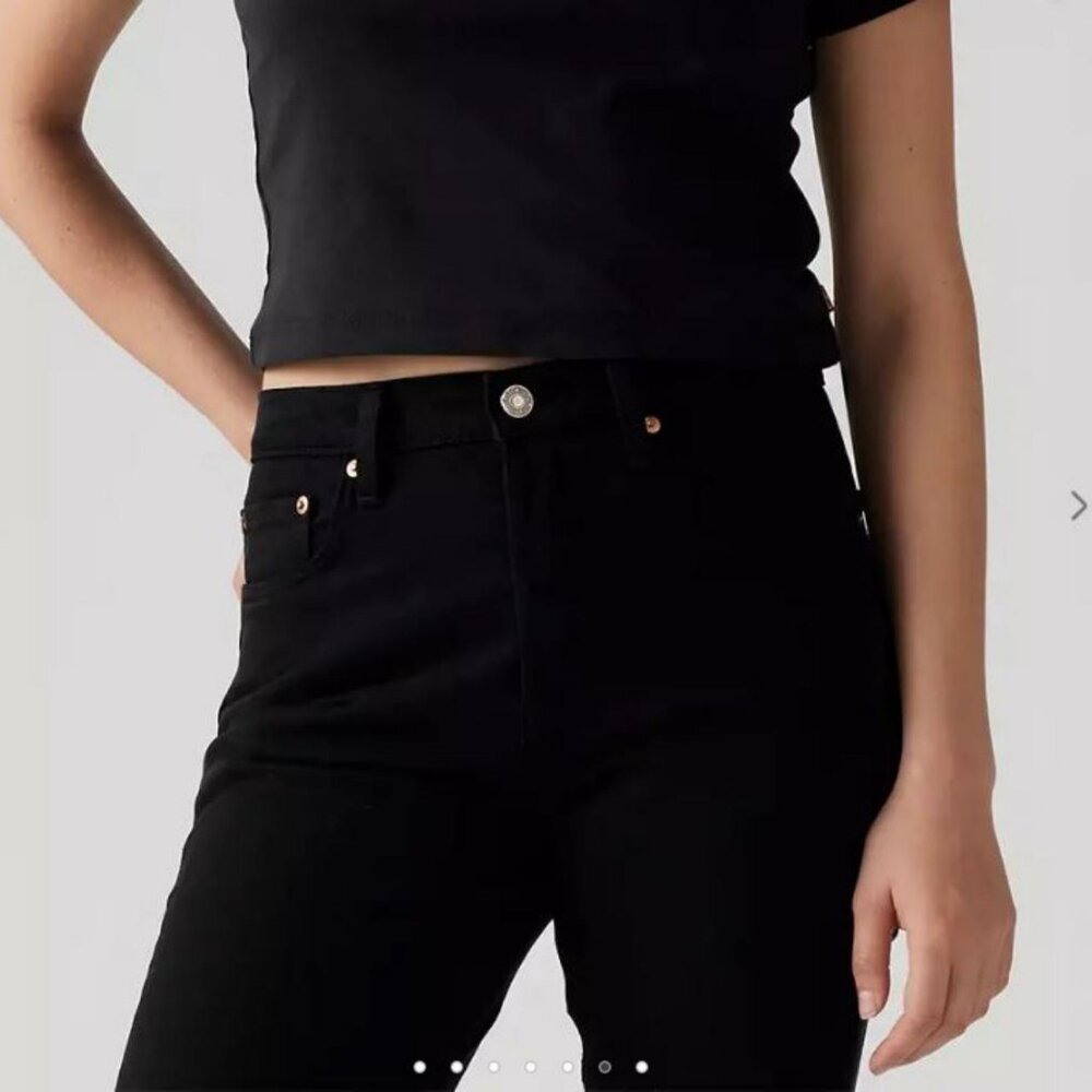 Levi’s 501 Original Cropped Women’s‎ Jeans W28 L28 Black Sprout Pre-Owned - Picture 2 of 8